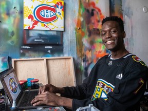 "I really wanted to say (with the sweaters): ‘If you’re Black and you love hockey, we see you,'" says artist Franco Égalité.