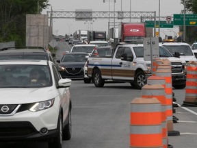 Traffic was detoured in May 2021 for emergency repairs to the Île-aux-Tourtes bridge.
