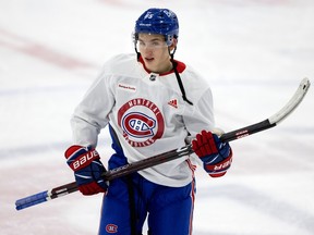 Lane Hutson during the Montreal Canadiens' training camp at the Bell Sports Complex in Brossard on July 11, 2022.