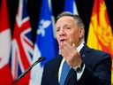 François Legault holds a news conference as Canada's premiers meet in Ottawa on Tuesday, Feb. 7, 2023.