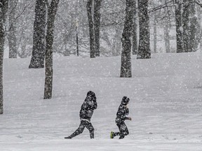 Environment Canada is forecasting accumulations of 10 to 15 centimetres of snow on Friday for regions in eastern Quebec.