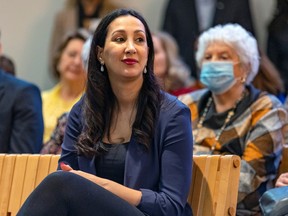 Marwah Rizqy, Liberal MNA for St-Laurent, attends the opening of a community centre in the Ahuntsic-Cartierville borough of Montreal on Tuesday, Jan. 17, 2023.