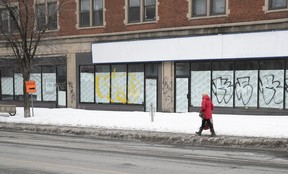The old Salvation Army store at Wilson Ave. and Sherbrooke St. is all boarded up.