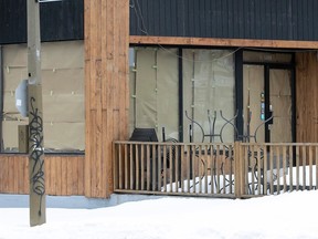 Another boarded-up storefront at Harvard Ave. and Sherbrooke St.