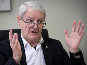 Marc Garneau speaks to the Montreal Gazette on his resignation as MP for Notre-Dame-de-Grâce—Westmount riding during an interview on Monday March 13, 2023.