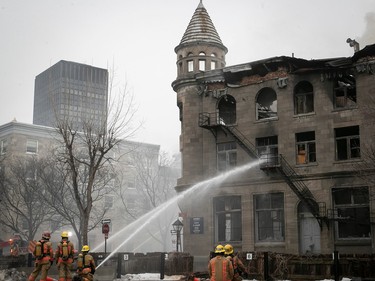 A fire broke out before 6 a.m. in a three-storey condo complex in Old Montreal.