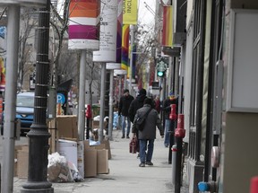 Ste-Catherine St. in Montreal's Gay Village is seen on Thursday, March 16, 2023.