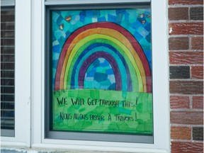 Children's drawings of rainbows popped up in many areas of Montreal after schools were ordered closed as a result of the COVID-19 pandemic in March 2020.