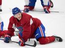 Laval Rocket's Emil Heineman during practice in Laval on Monday March 20, 2023.
