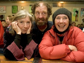 Dane Lanken with Anna, left, and Kate McGarrigle at Montreal’s Boa Bar in 2007 for the launch of Lanken’s book on the sisters.