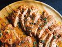 This pork tenderloin recipe is a good example of Boston cooking teacher Christopher Kimball’s culinary style.