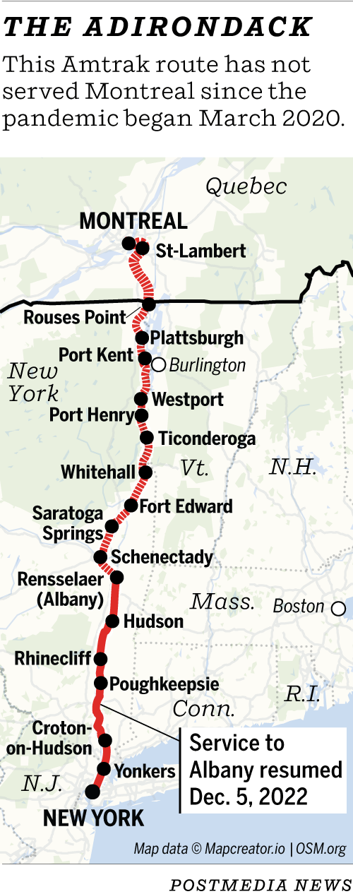 Montreal New York City train to - 1215 City Amtrak 