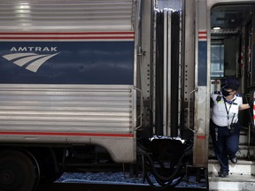 Exterior of an Amtrak tran