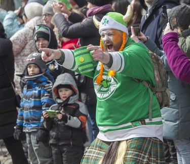 Chris Doonan was having a good time at the St. Patrick's Parade in Montreal on March 19, 2023.