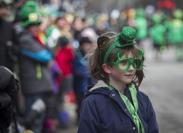 Imogen Myles was sporting the green during the St. Patrick's Parade in Montreal on March 19, 2023.