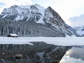 A snow covered mountain is reflected in Lake Louise in Banff National Park in Alberta. "My short trip away made me feel like a swimmer who was finally able to come up for air," writes Fariha Naqvi-Mohamed.