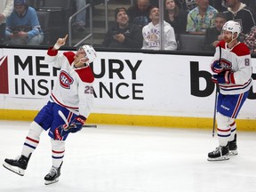 Denis Gurianov (25) celebrates after scoring a goal during the third period against the Los Angeles Kings on March 2, 2023.