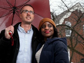 Allan Reesor-McDowell (left) is the Executive Director of Matthew House Ottawa , which offers settlement support to refugees. Sarah Nakato (right) is one such refugee claimant. She arrived in Canada in October, 2021 from Uganda, but now works as the House Manager at Matthew House Ottawa.