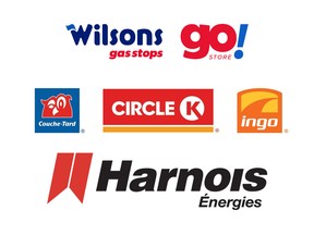 Corporate logos for Wilsons, Alimentation Couche-Tard and Harnois