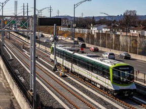 REM cars have been tested on a small stretch of line between the Samuel-de Champlain Bridge the Panama REM station in Brossard.