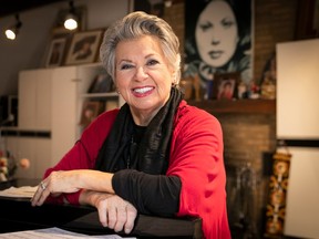 Ginette Reno at home in Boucherville on Monday April 3, 2023. Reno is launching her autobiography, titled Ginette, and a new album, C'est tout moi, on Thursday.