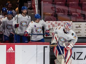 Most Canadiens players wore Pride jerseys during warmup before Thursday night's 6-2 win over the Capitals at the Bell Centre.