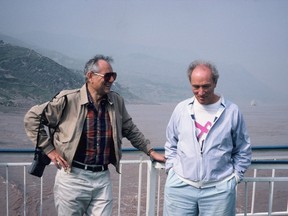Jack Austin and Pierre Trudeau on a cruise along the Yangtze River in 1987, prior to construction of the Three Gorges Dam.