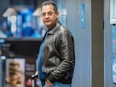 Nicola Spagnolo waits by the elevators at the Montreal courthouse  on Wednesday April 26, 2023, following sentence arguments after his conviction last year of stabbing a man in Old Montreal.