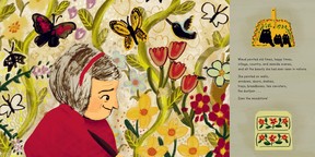 A Tulip in Winter tells the story of Nova Scotia folk artist Maud Lewis, who transformed a dull little house with cheerful paintings of flowers and butterflies.