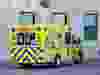 An ambulance pulls into a hospital