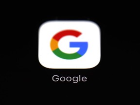 A Quebec Superior Court justice has ordered Google to pay $500,000 to a Montreal man after the company restored a link to a post falsely accusing him of being a pedophile. The Google app on an iPad in Baltimore is seen on March 19, 2018.