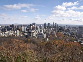 The Montreal skyline as seen from Mount Royal on Friday, Nov. 10, 2017. The head of a private seniors residence in Montreal is facing fraud charges after he allegedly billed a regional health authority for resident care services that were never provided.