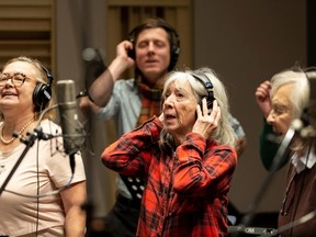 Anna McGarrigle sings in the choir on a new recording of her and sister Kate's song Complainte pour Ste-Catherine, featured in Janet Perlman's short film The Girl With the Red Beret.