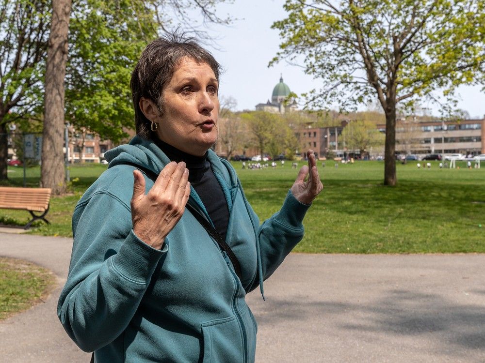 Line Bonneau in front of a grassy field