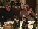 Bill Zacharkiw tasting wine with Filippo Filippi, who makes one of Bill's favourite Soaves for the dinner table.  