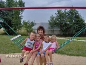 Simona Xhekaj with her four kids, from left, Florian, Sophia, Arber and Dominika.