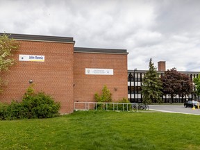 John Rennie High School in Pointe Claire, west of Montreal Wednesday. May 17, 2023.