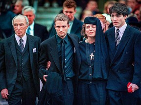 Trudeau family at funeral for Michel Trudeau.
