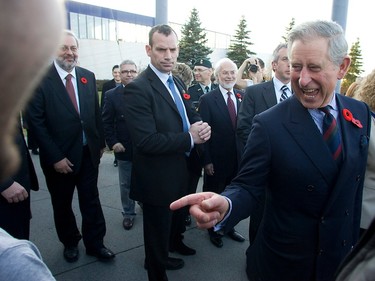 Prince Charles greets well-wishers outside the Cirque du Soleil in Montreal in 2009.