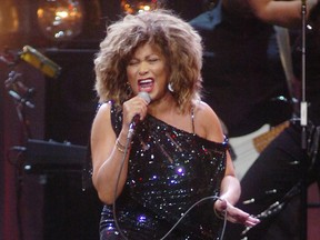 Tina Turner sings on stage