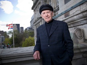 Warren Allmand in front of Montreal city hall in 2008, when he was a city councillor.