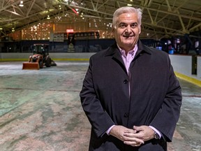Beny Masella in an old hockey arena
