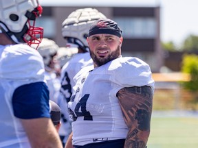 Alouettes centre Justin Lawrence.