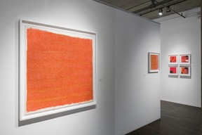 A view of the exhibition Pastels 1996-2004, featuring works by Quebec artist Françoise Sullivan. The show is at Galerie Simon Blais until July 15, 2023, in celebration of Sullivan's 100th birthday.