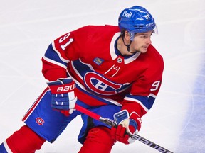 A Montreal Canadiens player skating