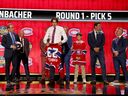 David Reinbacher was selected fifth overall by the Canadiens Wednesday night at the NHL Draft in Nashville, the first defenceman selected.