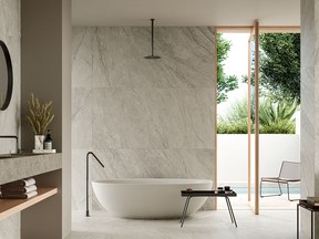 A freestanding bath