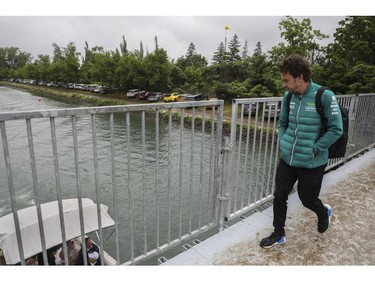 Two-time world champion Formula 1 driver Fernando Alonso, a driver for the Aston Martin Aramco Cognizant F1 team, arrives for work at Circuit Gilles Villeneuve for a practice and qualifying session for Canadian Grand Prix on Saturday, June 17, 2023.