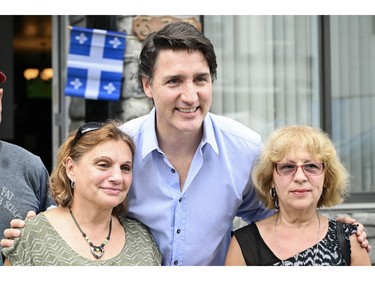 Prime Minister Justin Trudeau greets people during an event on Saint-Jean-Baptiste in Montreal, Saturday, June 24, 2023.