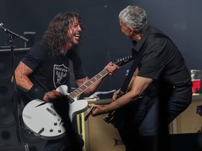 Dave Grohl (left) and Pat Smear of Foo Fighters
